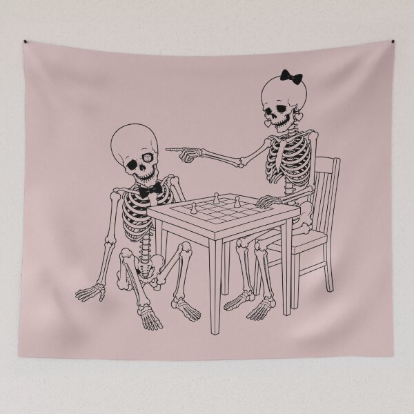 Item preview, Skeleton Couple Playing a Board Game designed and sold by Qenlo.