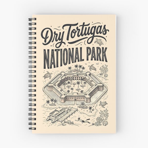 Item preview, Dry Tortugas National Park Florida Vintage Travel Poster Art designed and sold by Wild Places Paper Co..