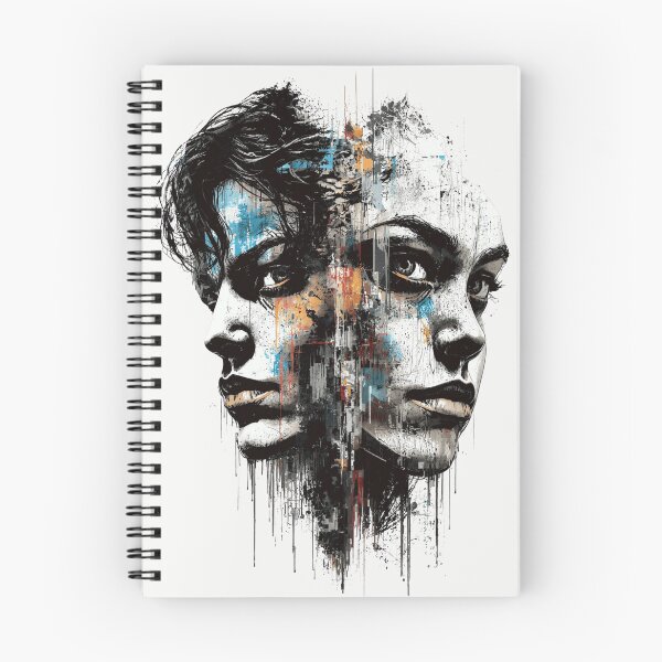 Item preview, Abstract Split Face Portrait Grunge Street Art designed and sold by ERODED SELF.