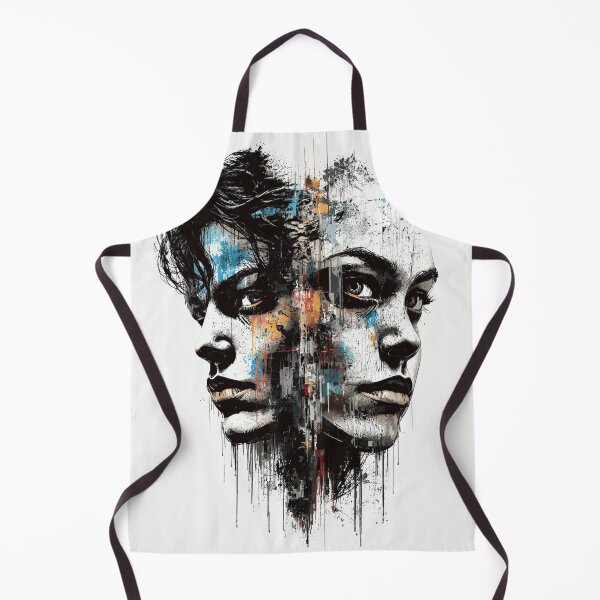 Item preview, Abstract Split Face Portrait Grunge Street Art designed and sold by ERODED SELF.