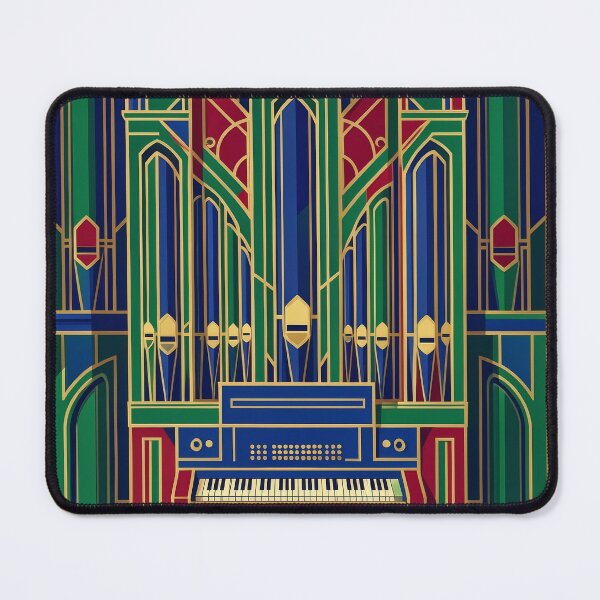 Item preview, Retro Geometric Pipe Organ - Mid-Century Modern Line Art Stained Glass designed and sold by pinkal.
