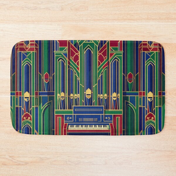 Item preview, Retro Geometric Pipe Organ - Mid-Century Modern Line Art Stained Glass designed and sold by pinkal.