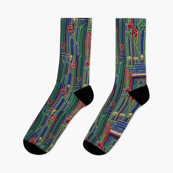 Item preview, Retro Geometric Pipe Organ - Mid-Century Modern Line Art Stained Glass designed and sold by pinkal.