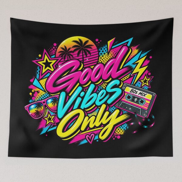 Item preview, Good Vibes Only – 80s Retro Neon Pop Art designed and sold by sweta_r.art.