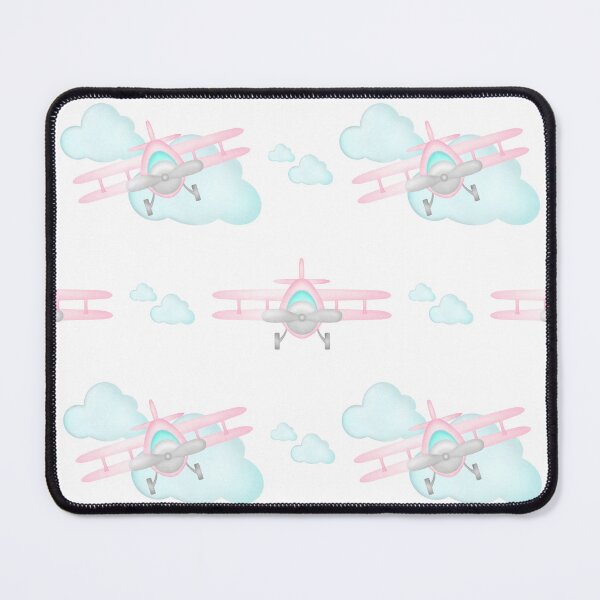 Item preview, Watercolor Pastel Pink Airplane Pattern designed and sold by PatternUnique.