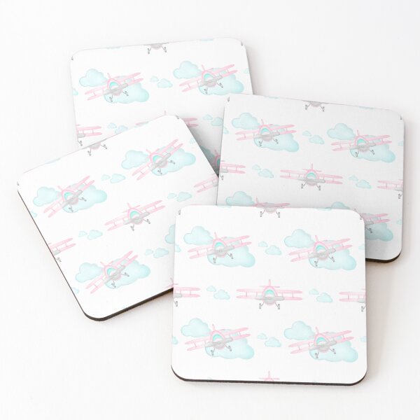 Item preview, Watercolor Pastel Pink Airplane Pattern designed and sold by PatternUnique.