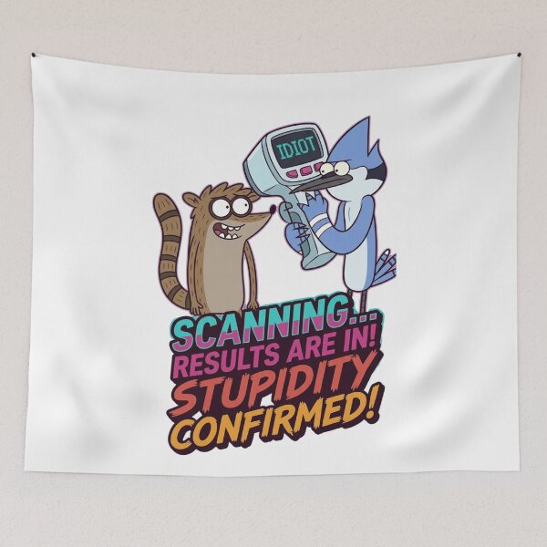 Item preview, Funny Cartoon Raccoon And Blue Jay Poster designed and sold by FreakToons.