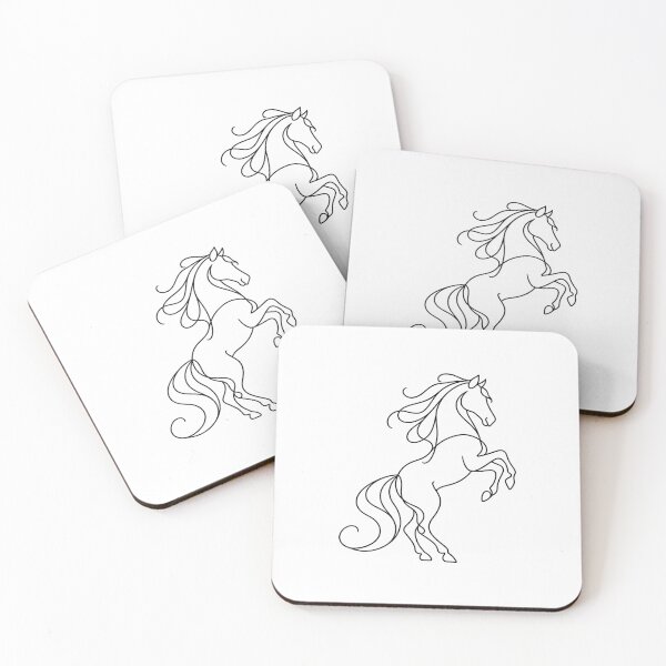 Item preview, Rearing Horse Minimal Line Art designed and sold by LineArtDrawing.