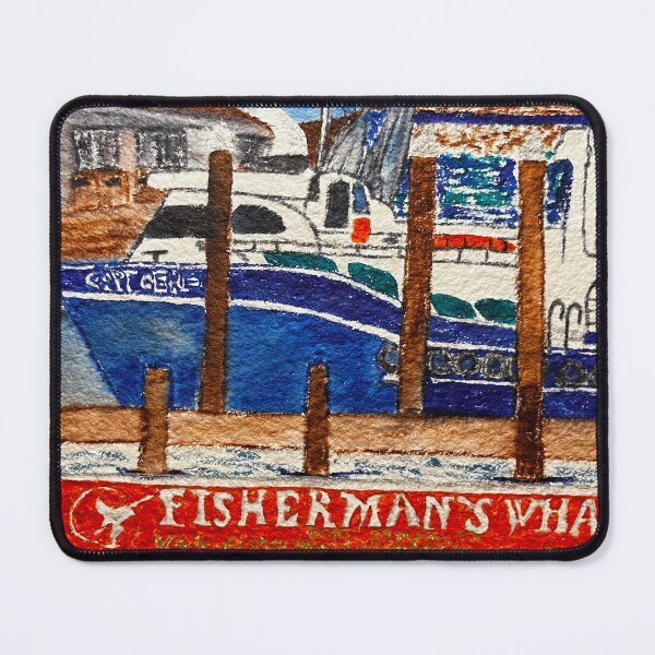 Item preview, Harbor Dock Scene Watercolor designed and sold by BirdandaBrush.