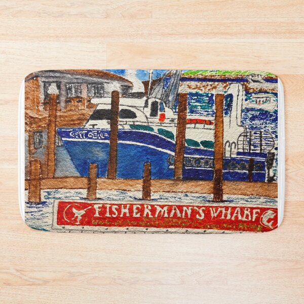 Item preview, Harbor Dock Scene Watercolor designed and sold by BirdandaBrush.