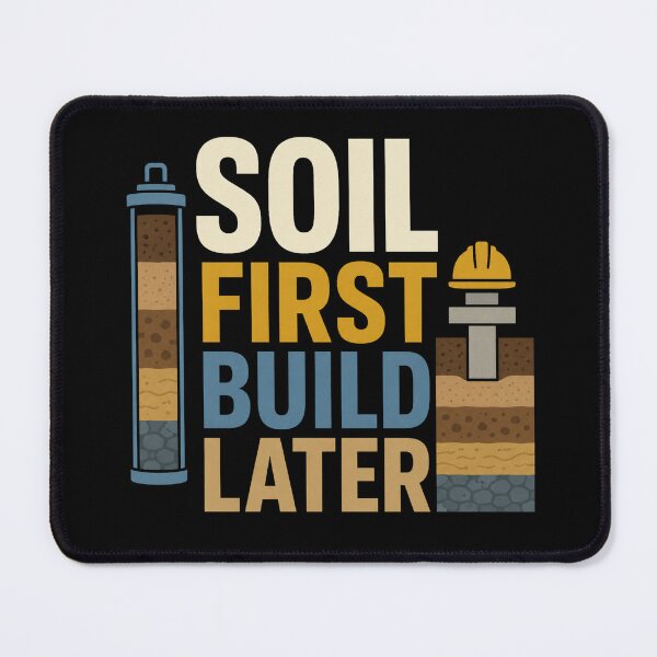 Item preview, Soil First Build Later Funny Geotechnical Engineer Gift designed and sold by DreamLayerStudio.