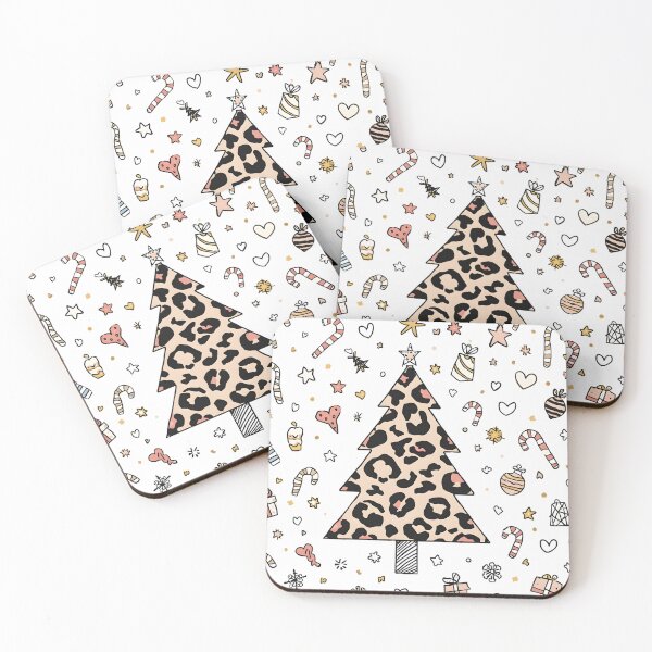Item preview, Boho Leopard Print Christmas Tree Doodle Pattern Art designed and sold by VibranPalette.