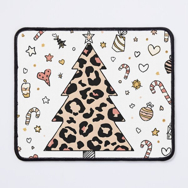 Item preview, Boho Leopard Print Christmas Tree Doodle Pattern Art designed and sold by VibranPalette.