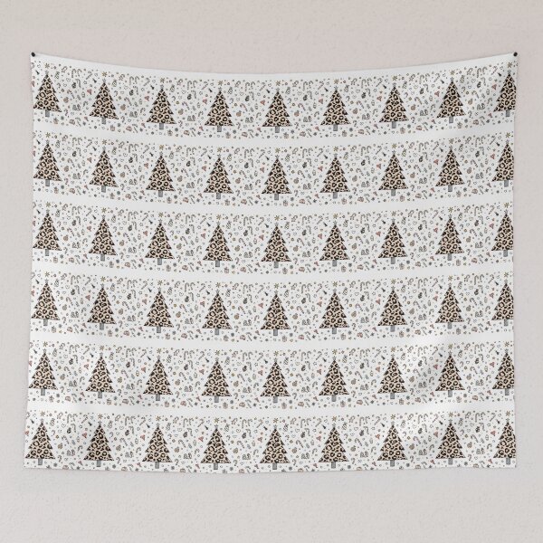 Item preview, Boho Leopard Print Christmas Tree Doodle Pattern Art designed and sold by VibranPalette.