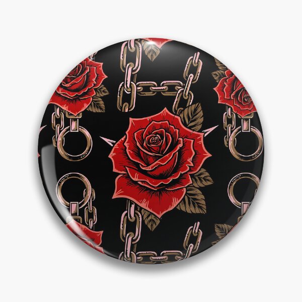 Item preview, Red Roses and Chains Seamless Pattern Print - Gothic Punk Rock Floral Design designed and sold by ZhivanCrimson.