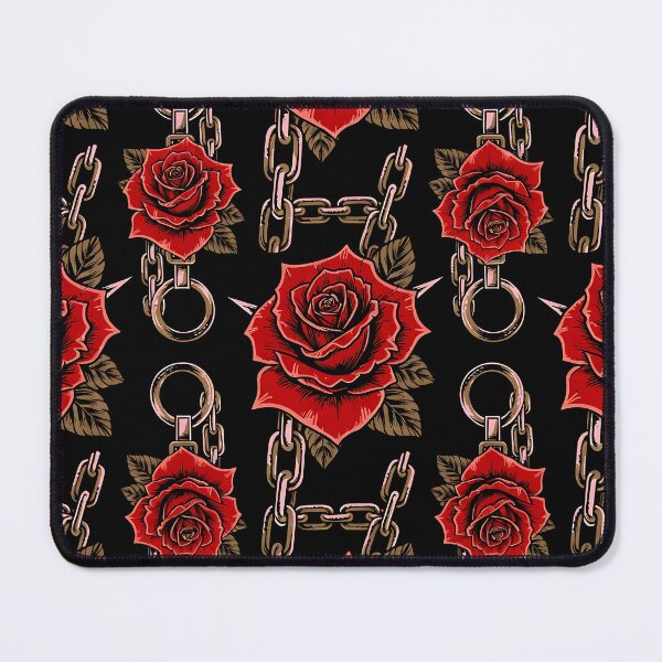 Item preview, Red Roses and Chains Seamless Pattern Print - Gothic Punk Rock Floral Design designed and sold by ZhivanCrimson.