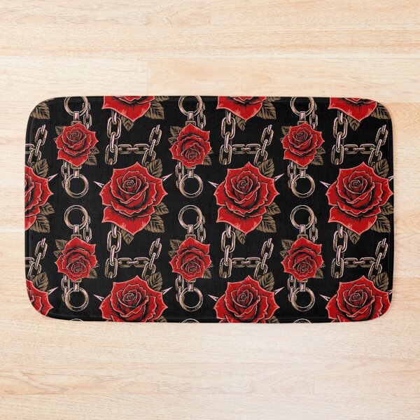 Item preview, Red Roses and Chains Seamless Pattern Print - Gothic Punk Rock Floral Design designed and sold by ZhivanCrimson.