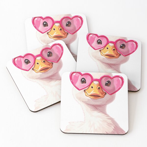 Item preview, Cute Pink Duck Heart Sunglasses Kawaii Love designed and sold by ApollonCraft.