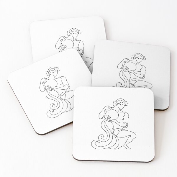 Item preview, Aquarius Water Bearer Minimal Line Art designed and sold by LineArtDrawing.