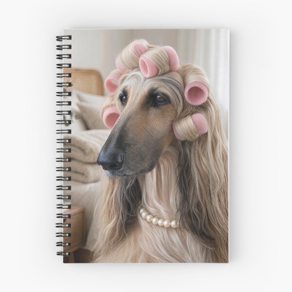 Item preview, Afghan Hound Wearing Pink Sponge Curlers designed and sold by Maria Dryfhout.