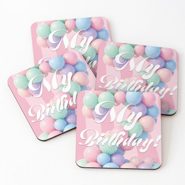 Item preview, My second Birthday Pastel Balloons Typography Art designed and sold by WildArtIT.