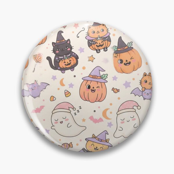 Item preview, Cute Pastel Halloween kawaii Cats Ghosts spooky pumpkins Pattern  designed and sold by ArtDesignTp.
