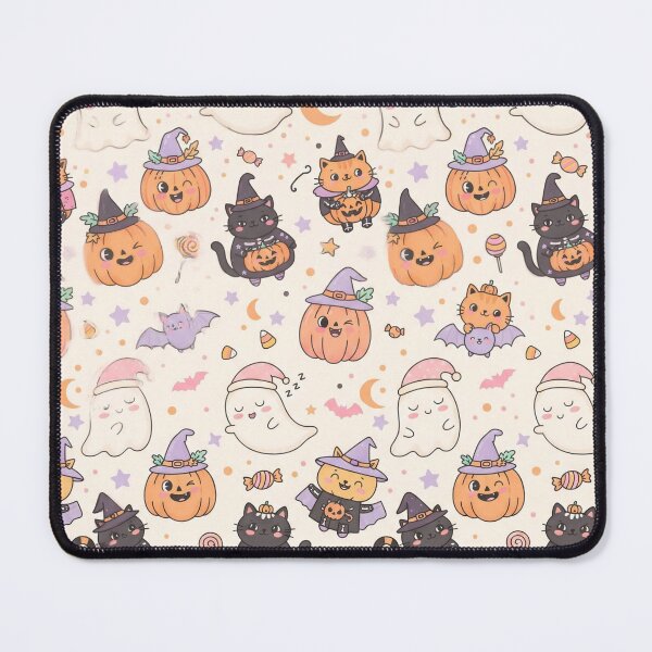 Item preview, Cute Pastel Halloween kawaii Cats Ghosts spooky pumpkins Pattern  designed and sold by ArtDesignTp.