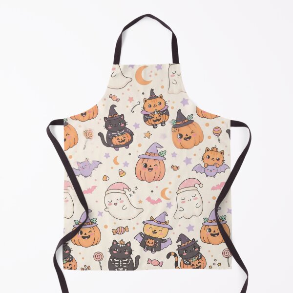 Item preview, Cute Pastel Halloween kawaii Cats Ghosts spooky pumpkins Pattern  designed and sold by ArtDesignTp.