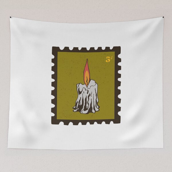 Item preview, Vintage Halloween Candle Postage Stamp | Retro Spooky Art designed and sold by Department of Curiosity.