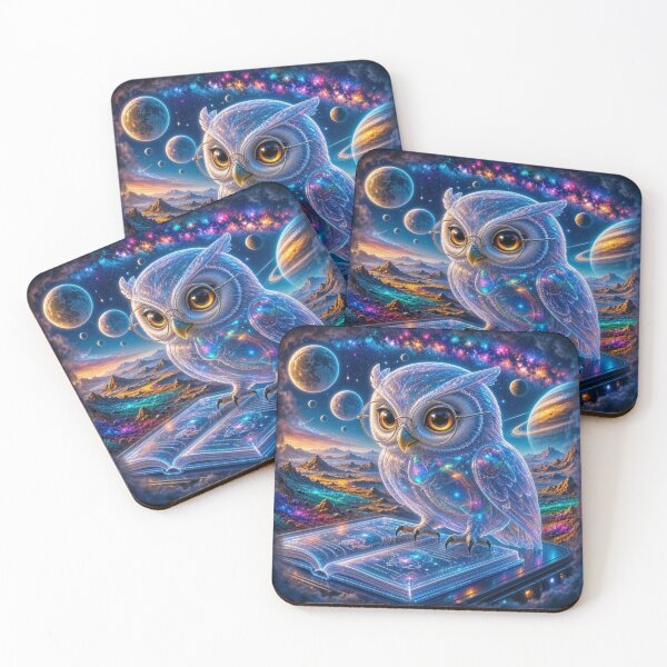 Item preview, The Cosmic Bookworm Owl - Celestial Wisdom designed and sold by Breezes-of-Ida.