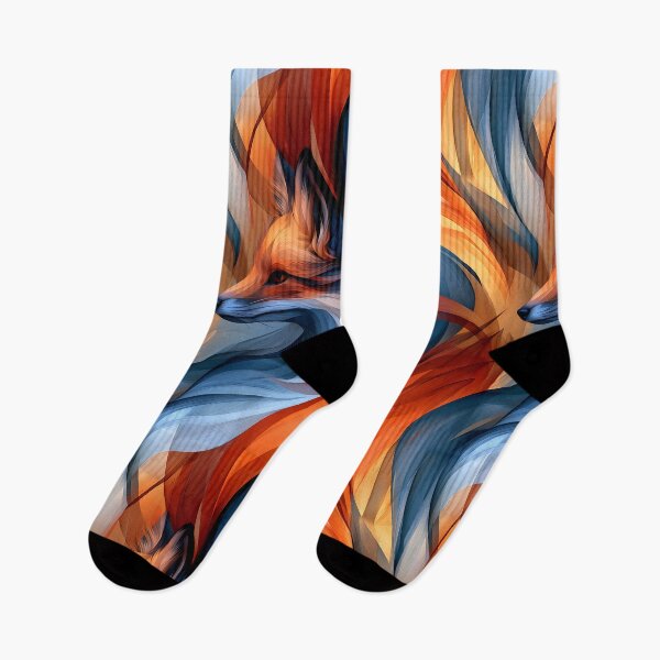 Item preview, Abstract Fox Pattern Orange Blue Swirl Fantasy Art designed and sold by Nine Lives Studio.