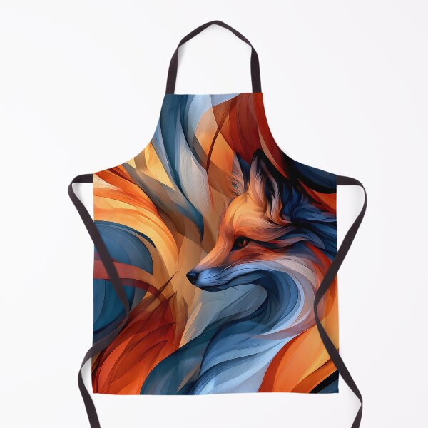 Item preview, Abstract Fox Pattern Orange Blue Swirl Fantasy Art designed and sold by Nine Lives Studio.