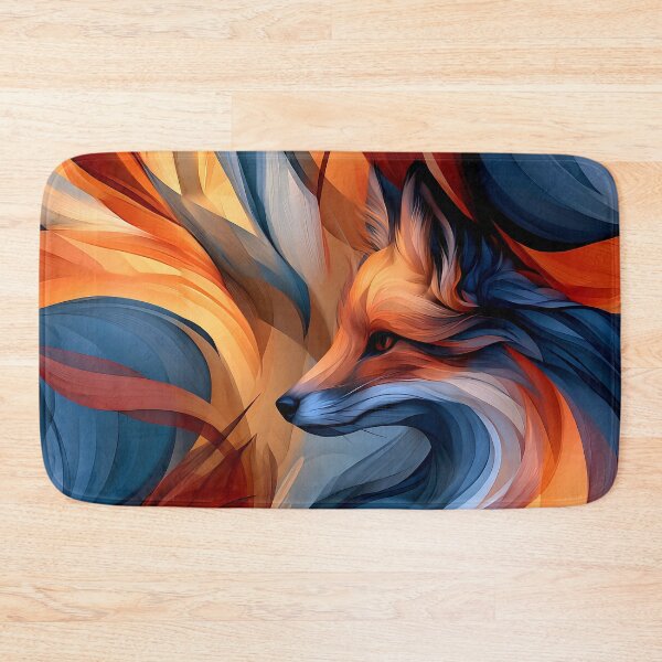 Item preview, Abstract Fox Pattern Orange Blue Swirl Fantasy Art designed and sold by Nine Lives Studio.