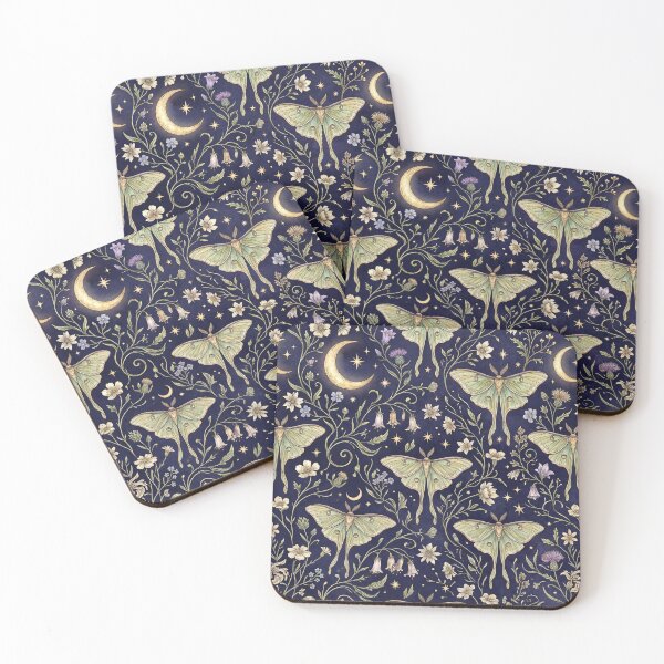 Item preview, Luna Moth Moonlight Garden Botanical Pattern designed and sold by ArtDesignTp.
