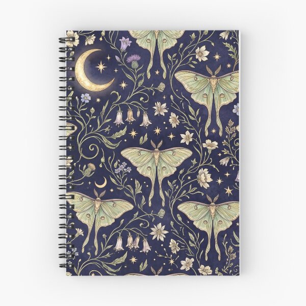 Item preview, Luna Moth Moonlight Garden Botanical Pattern designed and sold by ArtDesignTp.