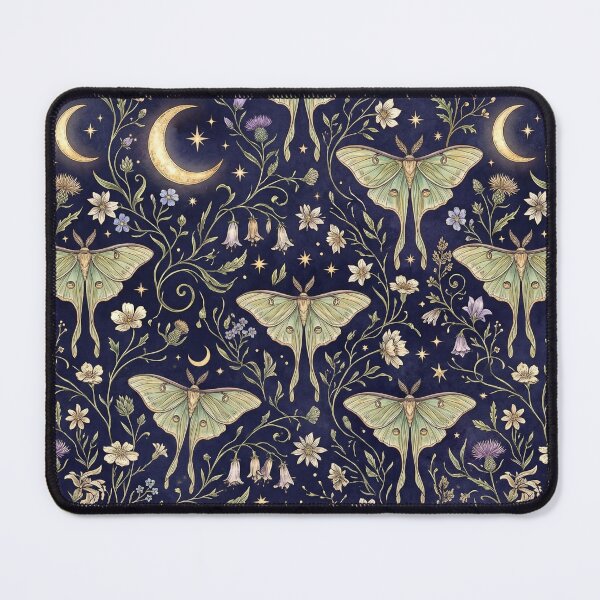 Item preview, Luna Moth Moonlight Garden Botanical Pattern designed and sold by ArtDesignTp.