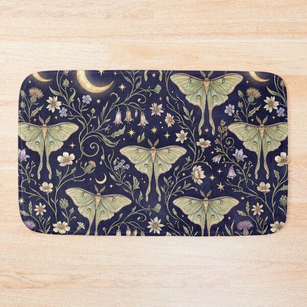 Item preview, Luna Moth Moonlight Garden Botanical Pattern designed and sold by ArtDesignTp.
