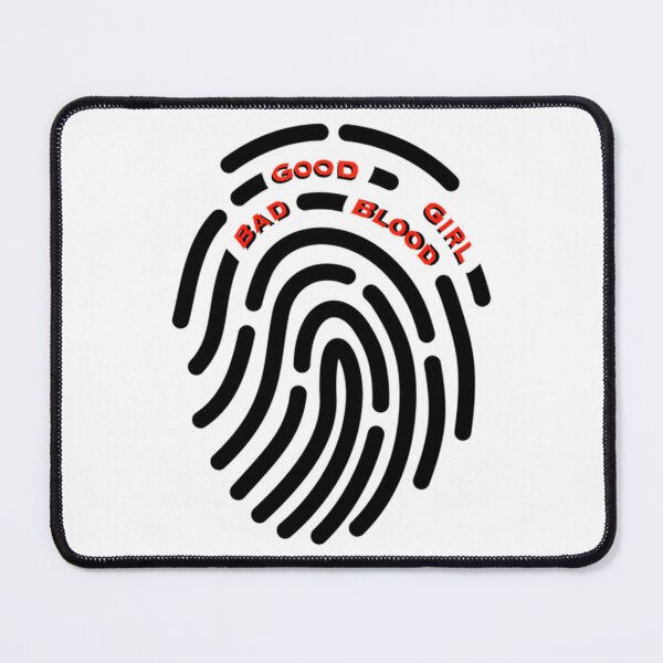 Item preview, Good Girl Bad Blood Fingerprint Red Text designed and sold by AmparoAlbertson.