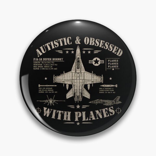 Item preview, Autistic & Obsessed With Planes - F/A-18 Super Hornet Blueprint designed and sold by Neurospicy Trolls.