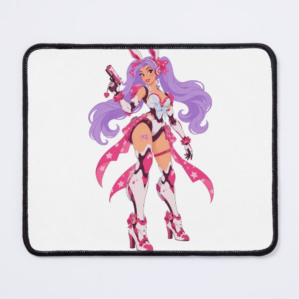 Item preview, Cartoon Bunny Pin Up – Pink Magical Space Girl designed and sold by  Hollow Moon Studios..