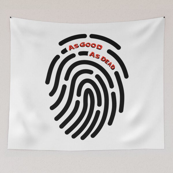 Item preview, As Good As Dead Fingerprint Red Text designed and sold by AmparoAlbertson.