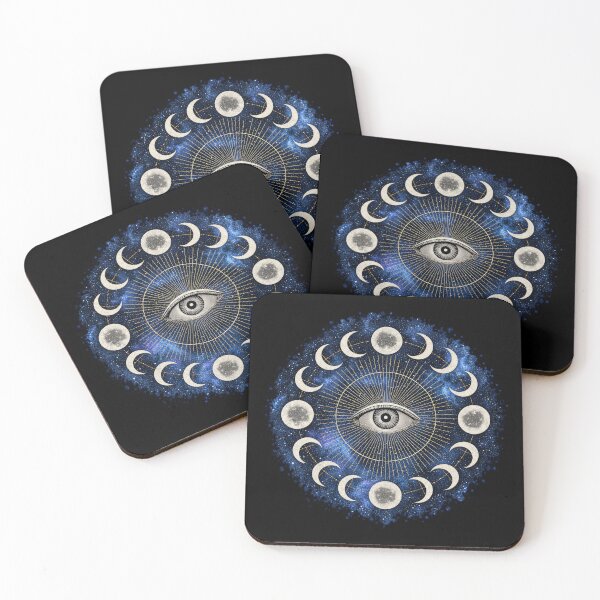 Item preview, All Seeing Eye Moon Phases  Celestial Mystical Art designed and sold by Kaurisdigital.