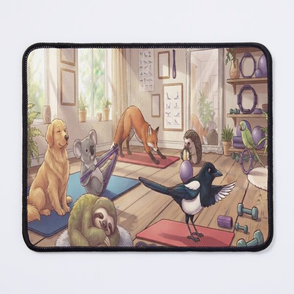 Item preview, Cute Animals Doing Yoga and Stretching in a Studio designed and sold by AfresStudio.
