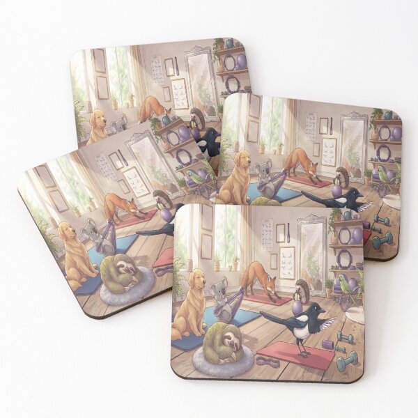 Item preview, Cute Animals Doing Yoga and Stretching in a Studio designed and sold by AfresStudio.