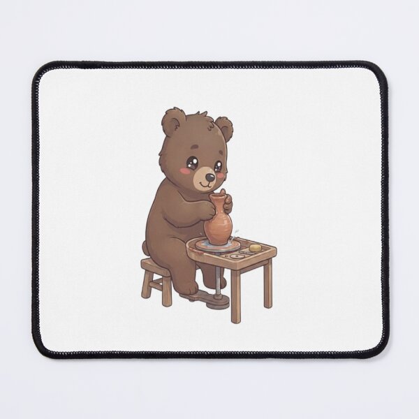 Item preview, Cute Bear Making Pottery Vase designed and sold by Ella_Sketch.