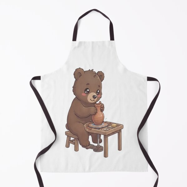 Item preview, Cute Bear Making Pottery Vase designed and sold by Ella_Sketch.