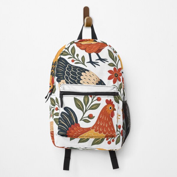 Item preview, Vintage Folk Art Chickens and Hens Botanical Farmhouse Design designed and sold by CByLimbo.