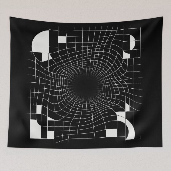 Item preview, Warped Grid Vortex – Black and White Optical Geometric Art designed and sold by Carolina Salazar.