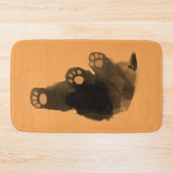 Item preview, Black kitten against orange background  designed and sold by TNT-Atelier.