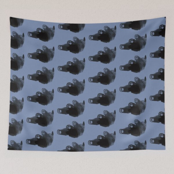 Item preview, Black kitten against blue background  designed and sold by TNT-Atelier.